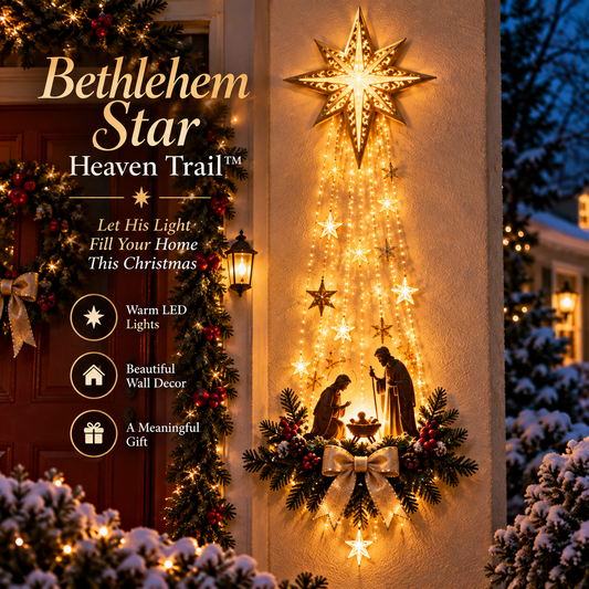 🔥✨Last Day 80% OFF✨✝️ Bethlehem Star of Faith™ – Lighted Nativity Wall Decor