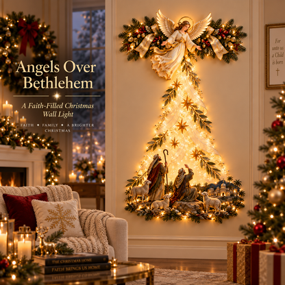 ✨ Angels Over Bethlehem Lighted Christmas Wall Decor