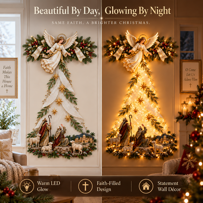 ✨ Angels Over Bethlehem Lighted Christmas Wall Decor