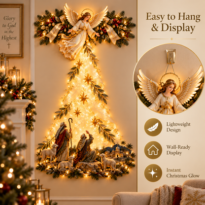 ✨ Angels Over Bethlehem Lighted Christmas Wall Decor