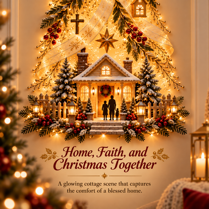 ✨ Bless This Home – Lighted Christian Christmas Wall Decor