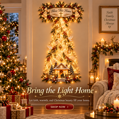 ✨ Bless This Home – Lighted Christian Christmas Wall Decor