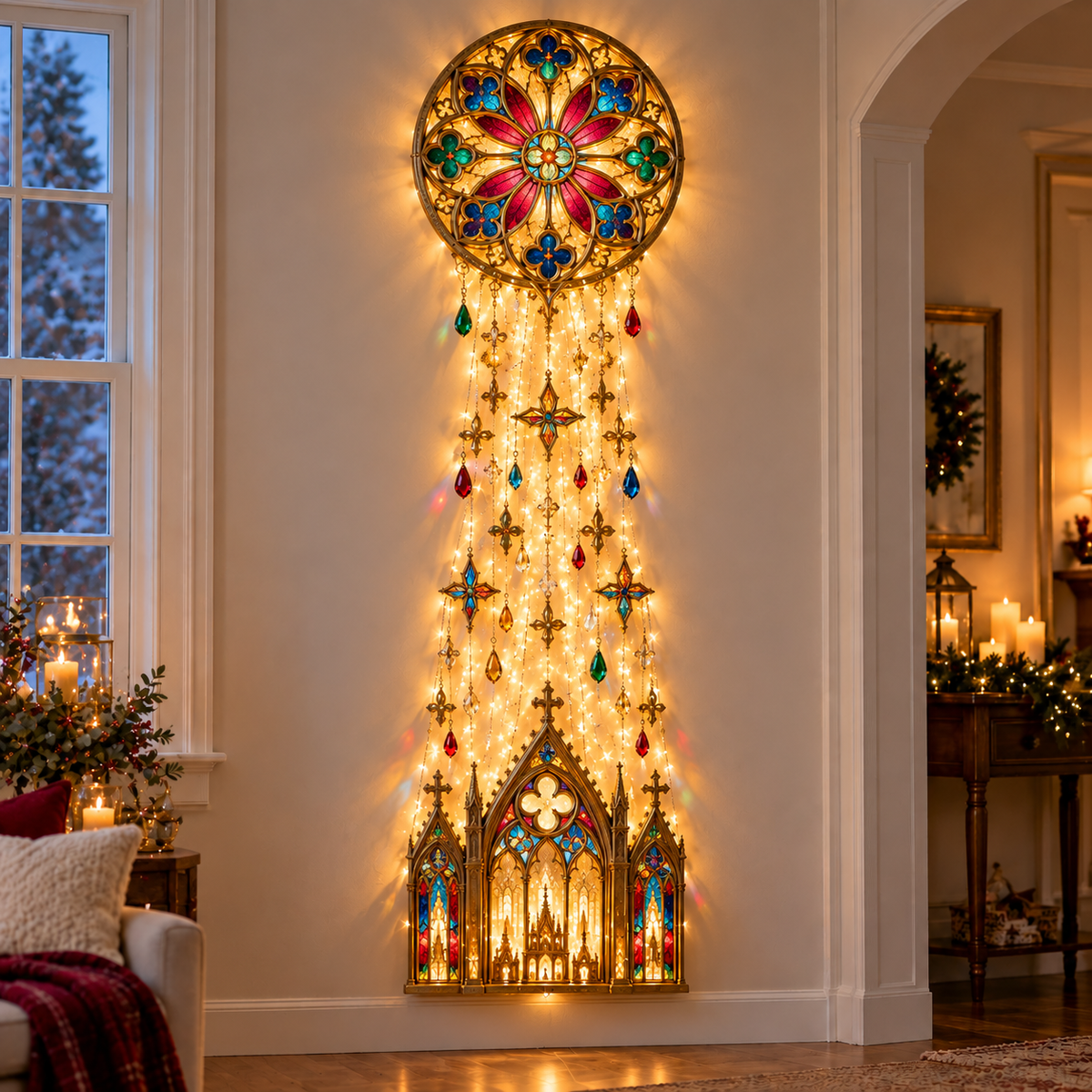 ✨ Cathedral Grace Stained Glass Cascade Wall Light™