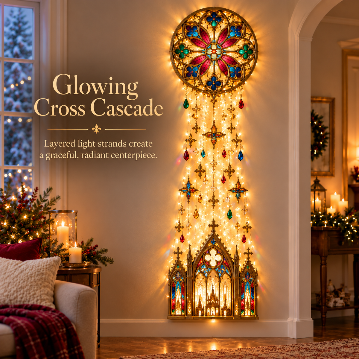 ✨ Cathedral Grace Stained Glass Cascade Wall Light™