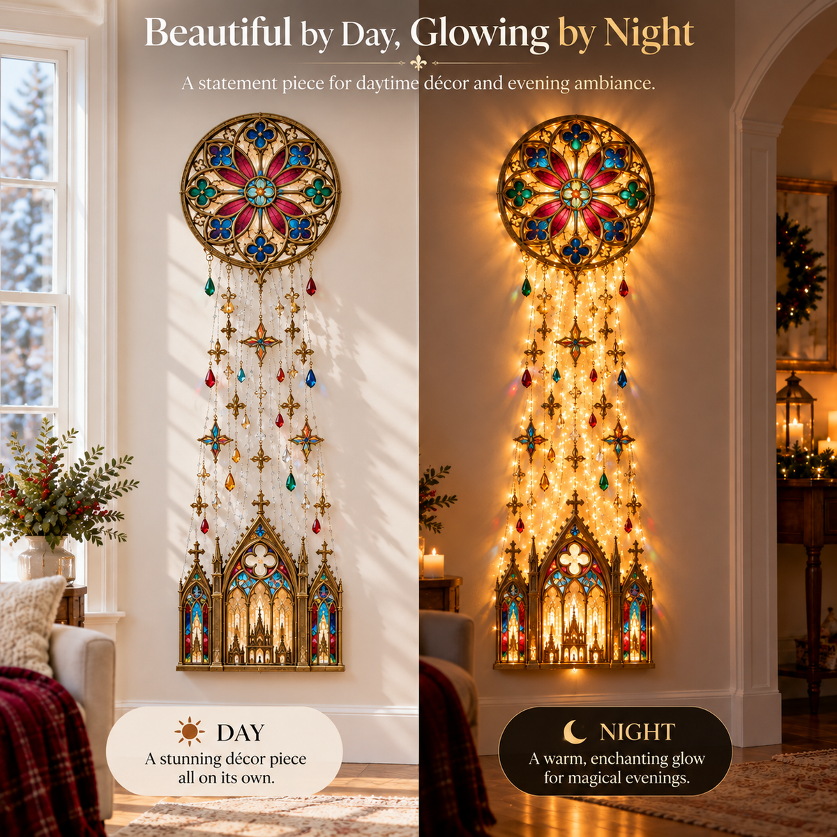 ✨ Cathedral Grace Stained Glass Cascade Wall Light™