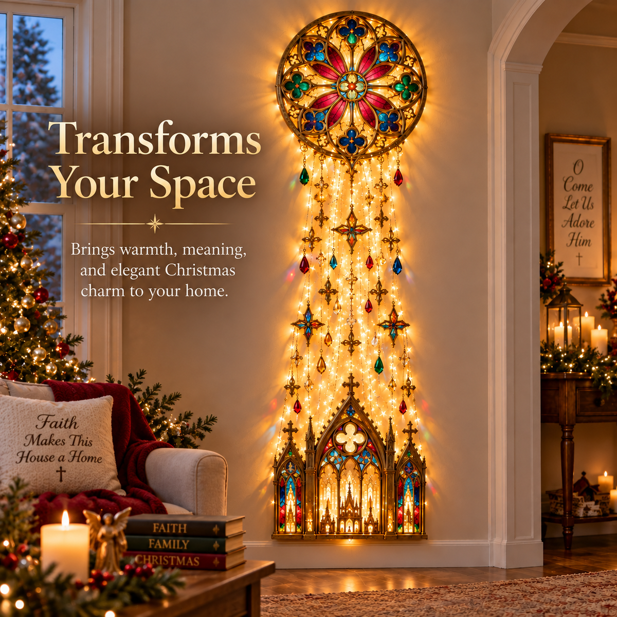 ✨ Cathedral Grace Stained Glass Cascade Wall Light™
