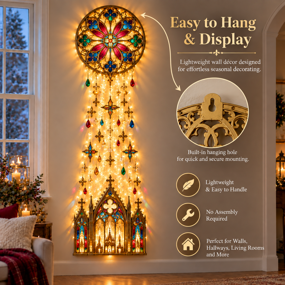 ✨ Cathedral Grace Stained Glass Cascade Wall Light™