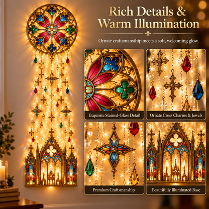 ✨ Cathedral Grace Stained Glass Cascade Wall Light™