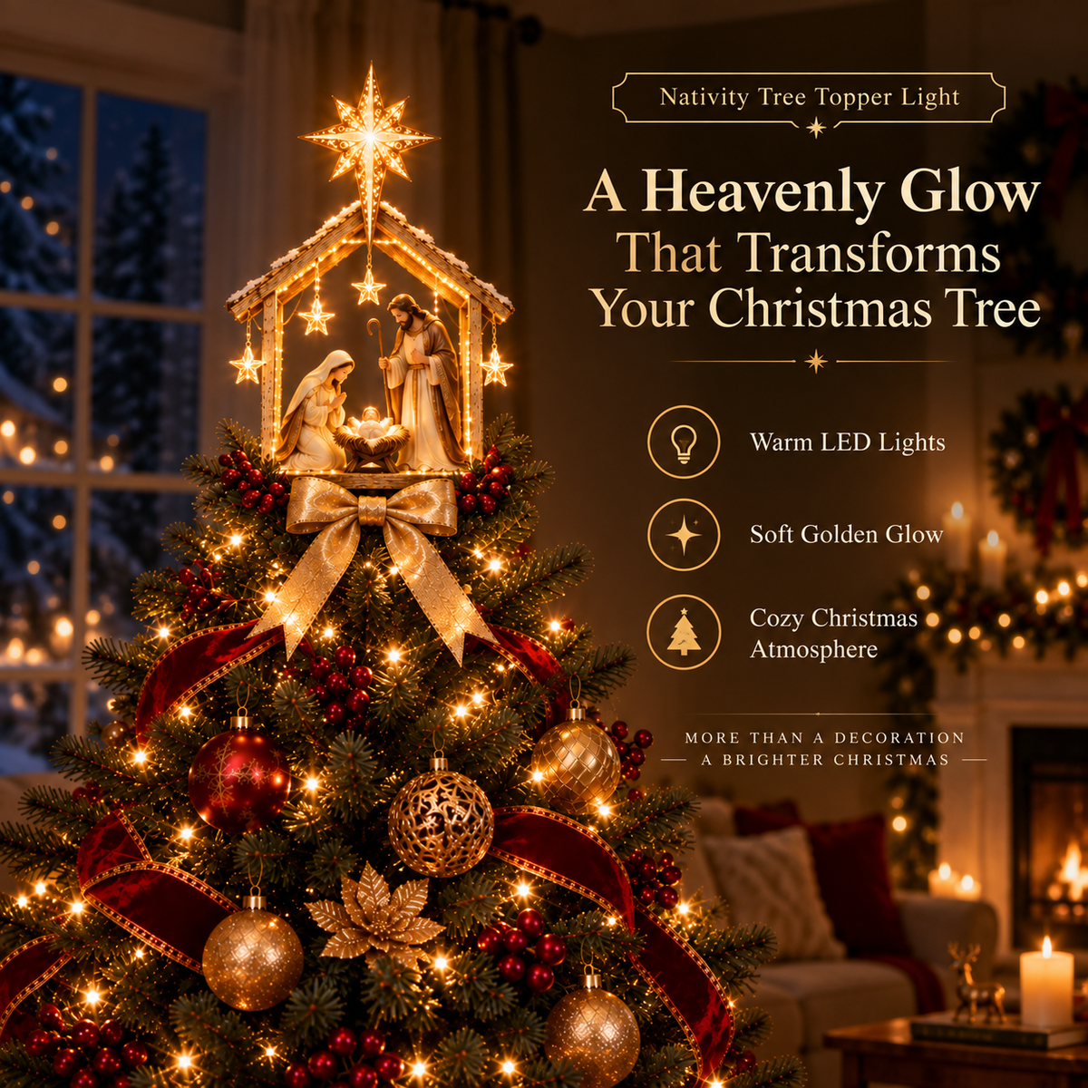 🌟Bethlehem Star™ Nativity Tree Topper Light