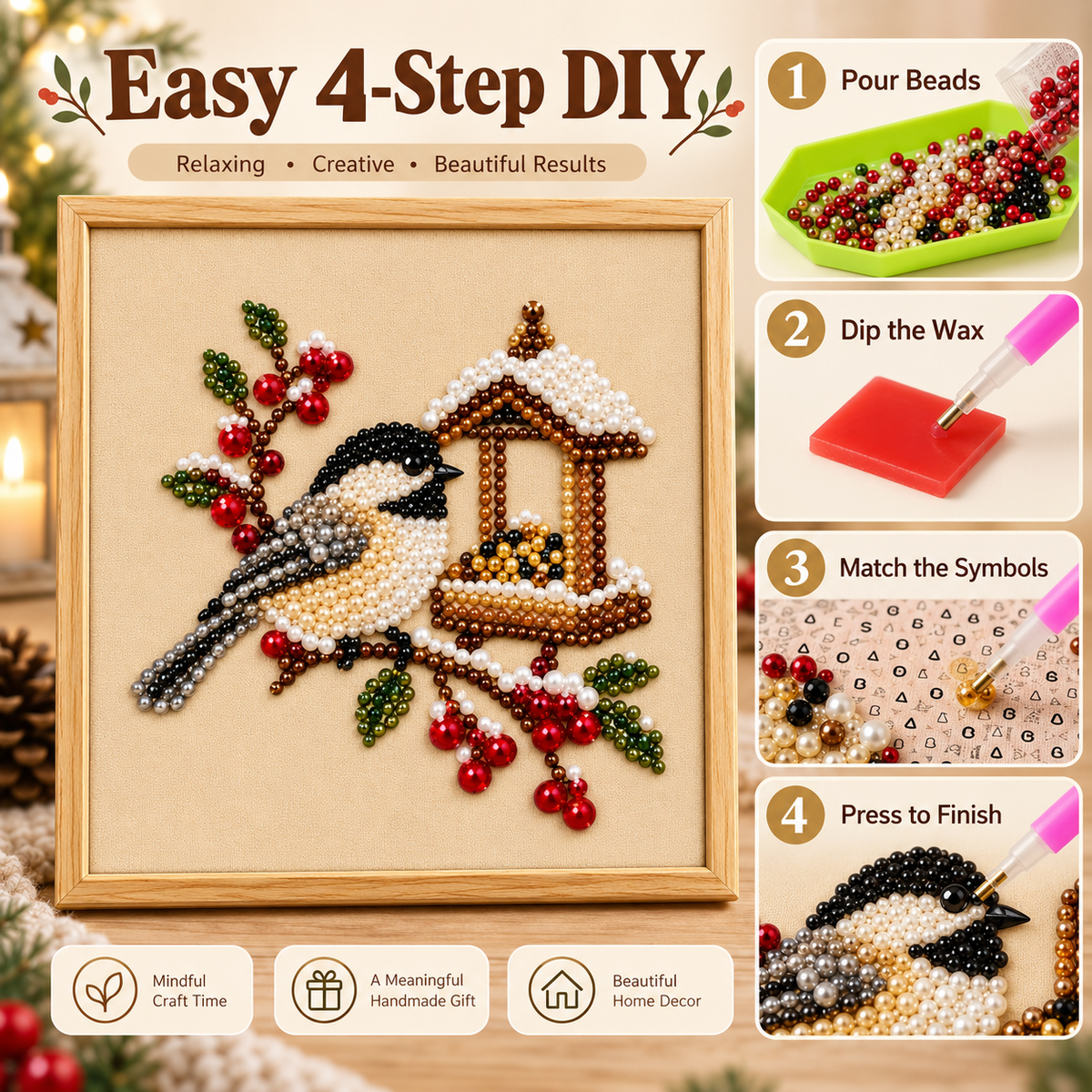Backyard Birds Pearl Art DIY Kit Collection