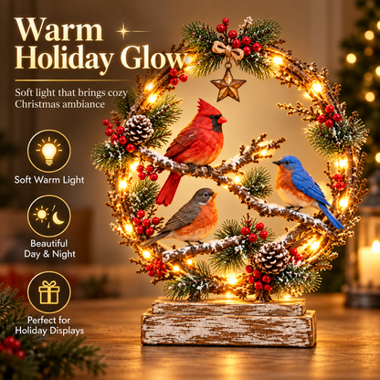 🐦Christmas Bird Family™ – Lighted Holiday Tabletop Keepsake