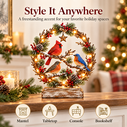 🐦Christmas Bird Family™ – Lighted Holiday Tabletop Keepsake