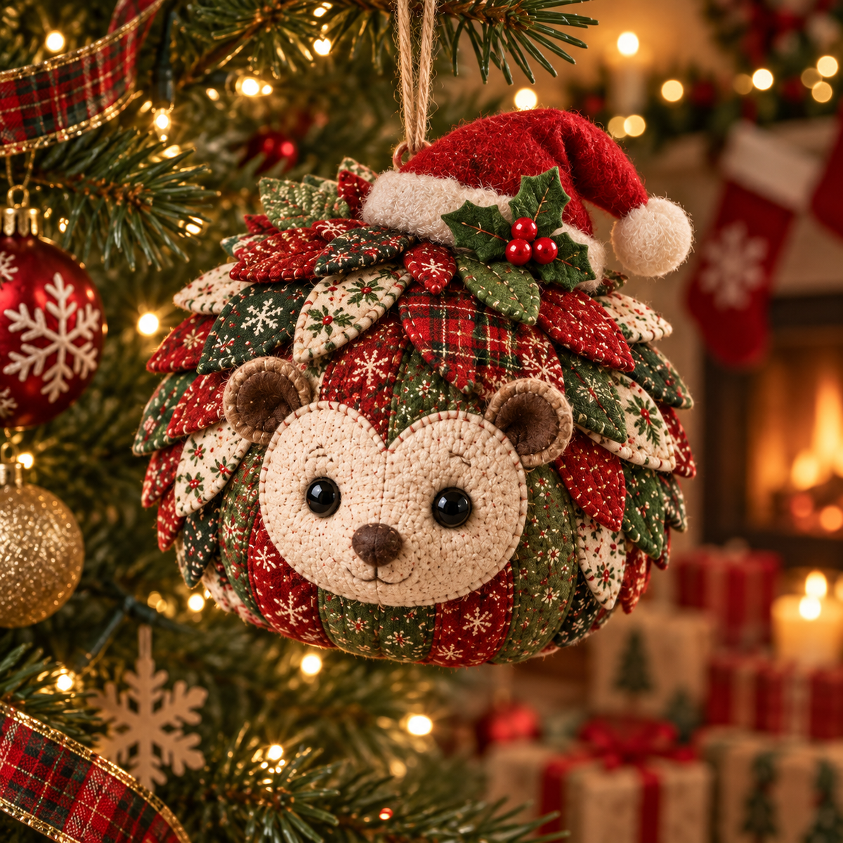 Hedgehog Christmas ornament
