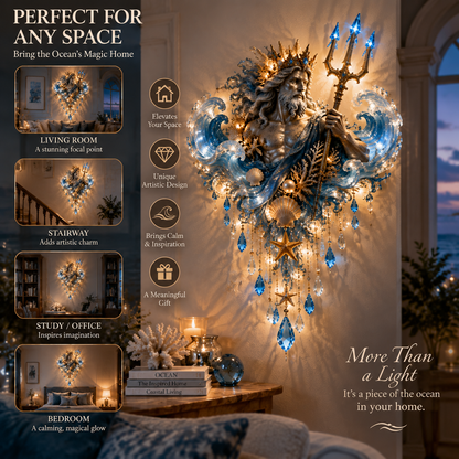 🔥 Last Day 50% OFF 🔱 Ocean Guardian Poseidon Wall Light