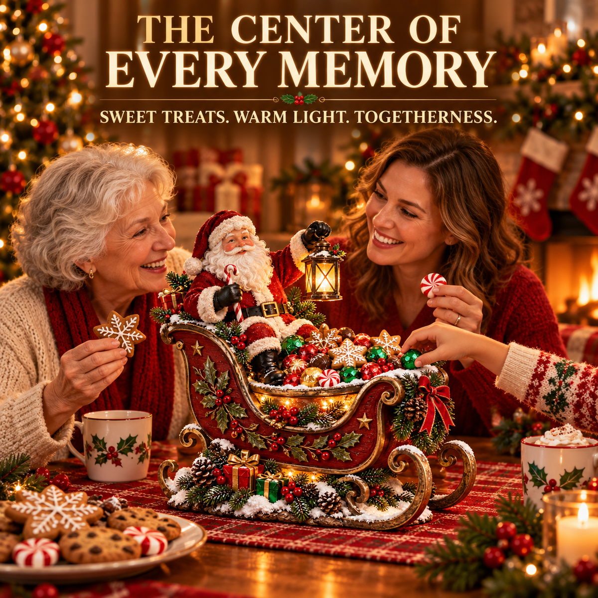 🎅 Santa’s Lantern Sleigh Treat Bowl – Lighted Christmas Candy Dish & Holiday Table Centerpiece ✨