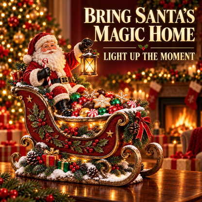 🎅 Santa’s Lantern Sleigh Treat Bowl – Lighted Christmas Candy Dish & Holiday Table Centerpiece ✨