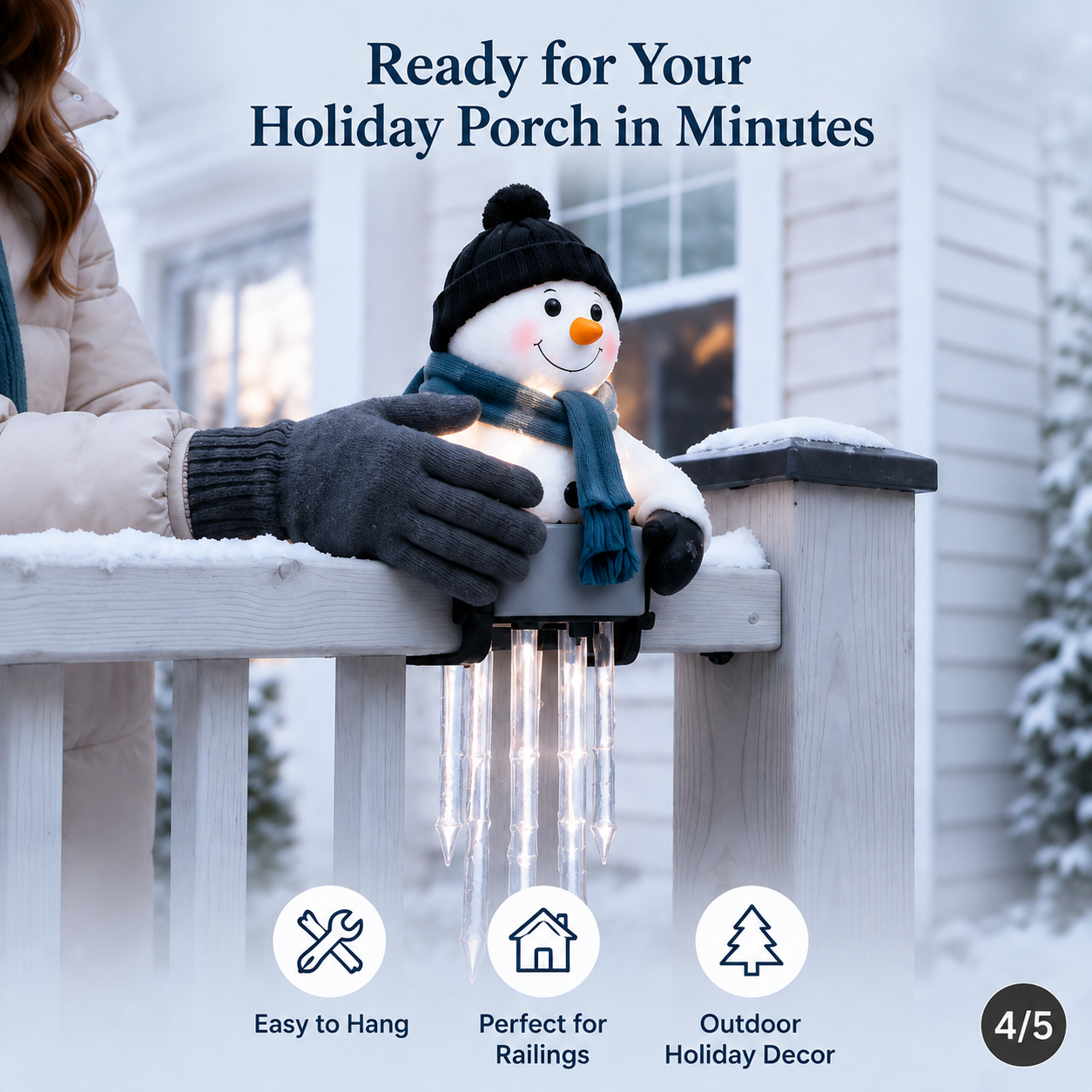 🔥 Today 49% OFF - ⛄WinterGlow Snowman Icicle Light Decor🩵