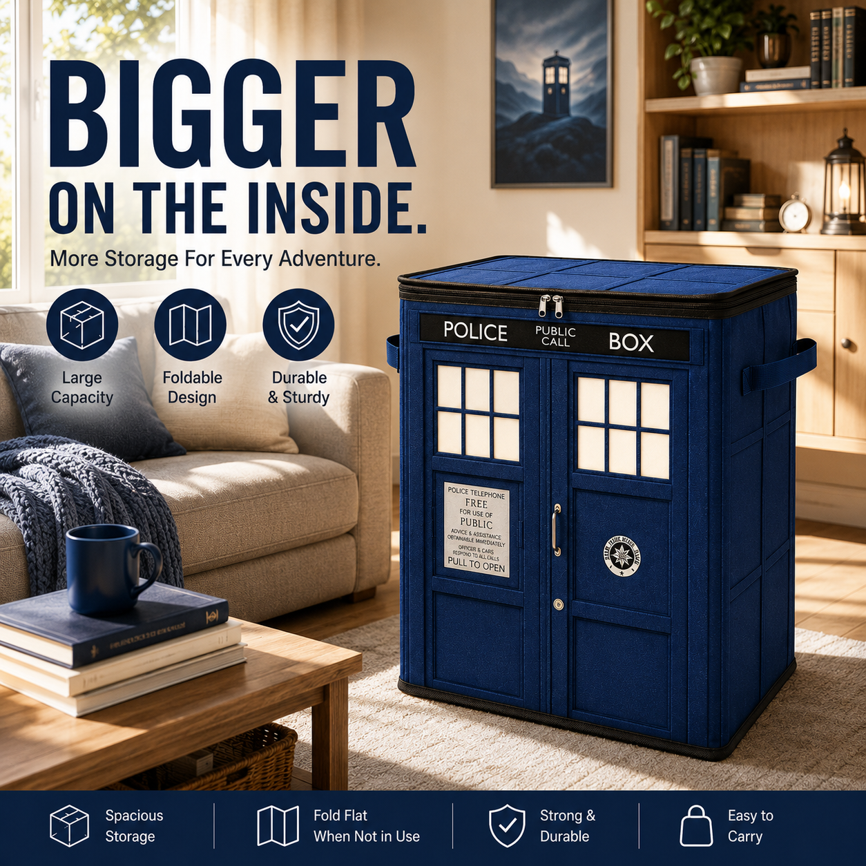 Tardis Foldable Storage Tote