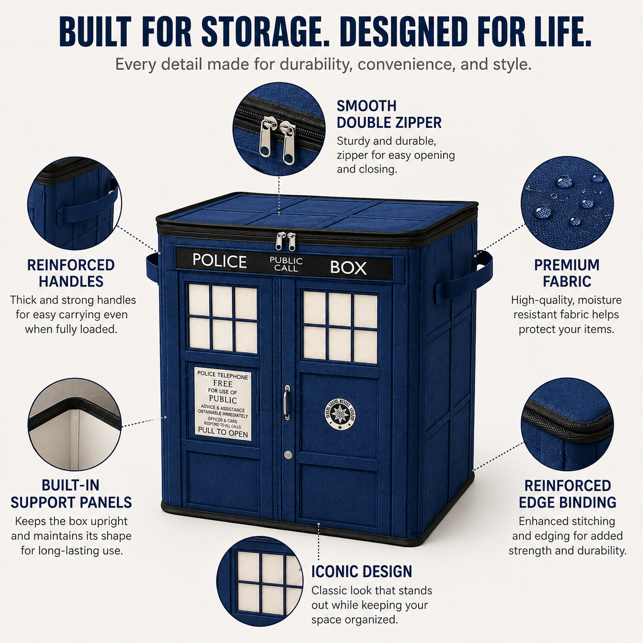 Tardis Foldable Storage Tote