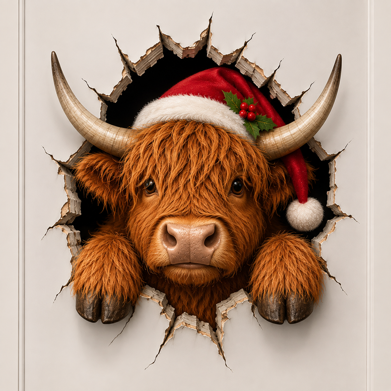 Christmas 3D Breaking Through Door Decor