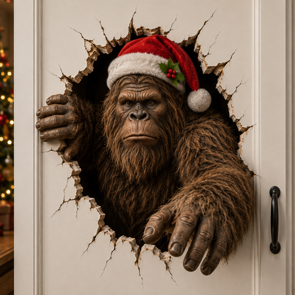 Christmas 3D Breaking Through Door Decor