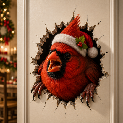 Christmas 3D Breaking Through Door Decor