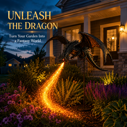 Fiber Optic Fire-Breathing Dragon Garden Decor