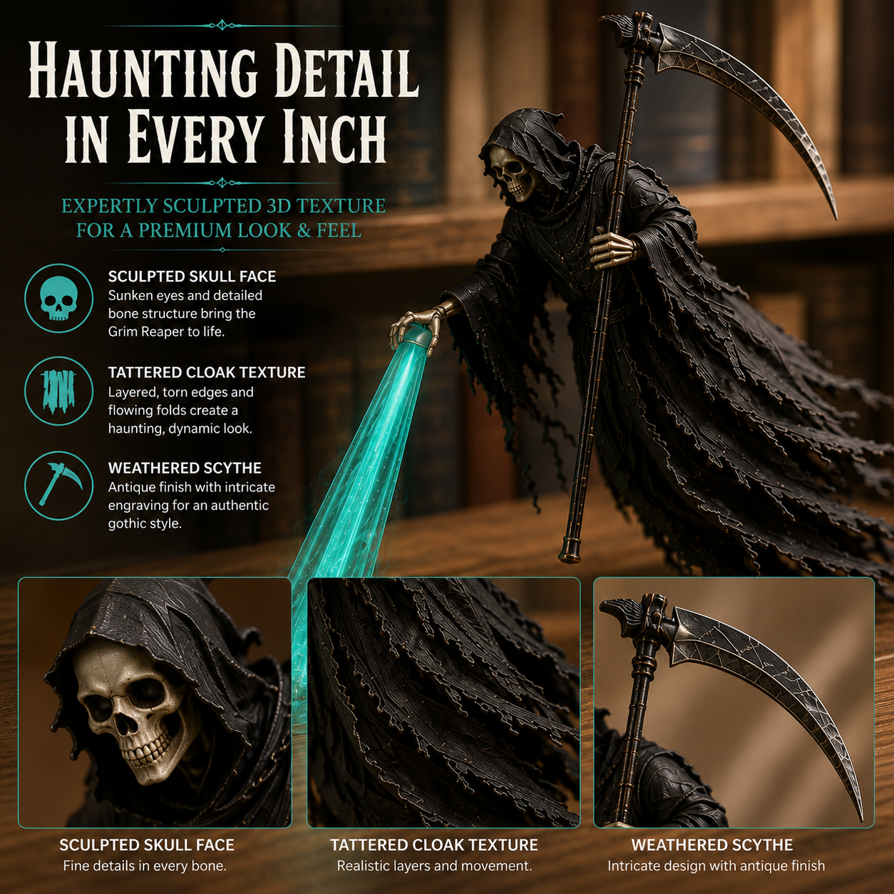👻👻The Soul Collector — Haunted Reaper Shelf Light