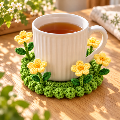 Handmade Crochet Floral Coaster | Everlasting Table Art 🌸