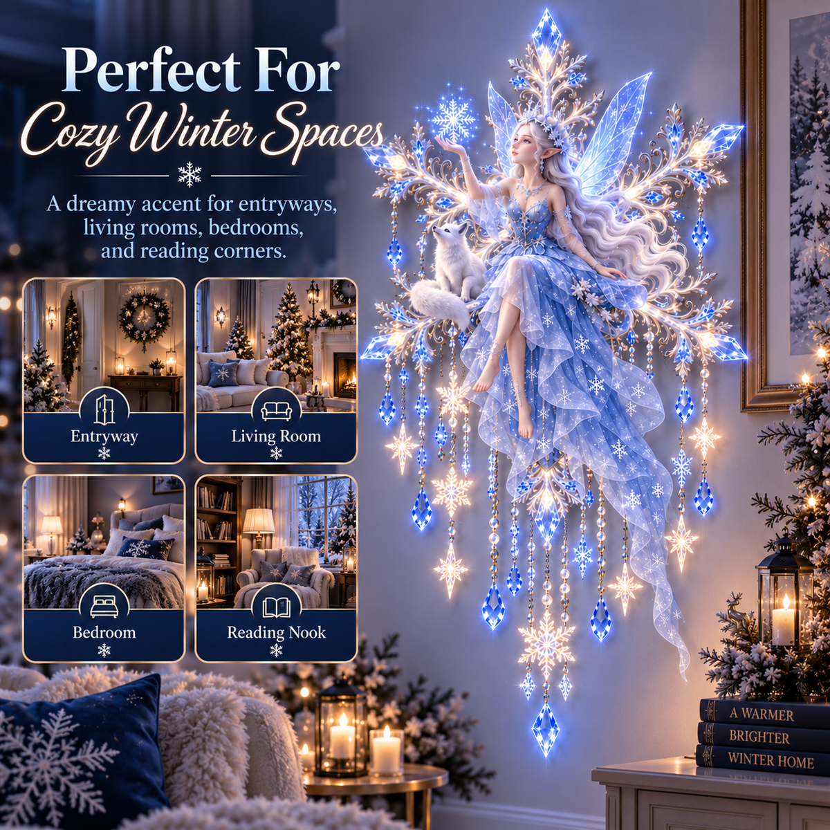 Ice Snow Elf Wall Light in cozy winter spaces
