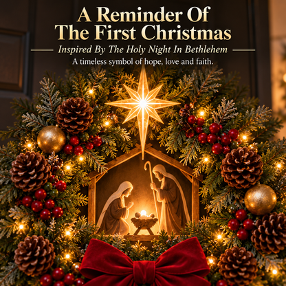 🔥Last Day 49% OFF🔥✝️ Lighted Bethlehem Nativity Wreath