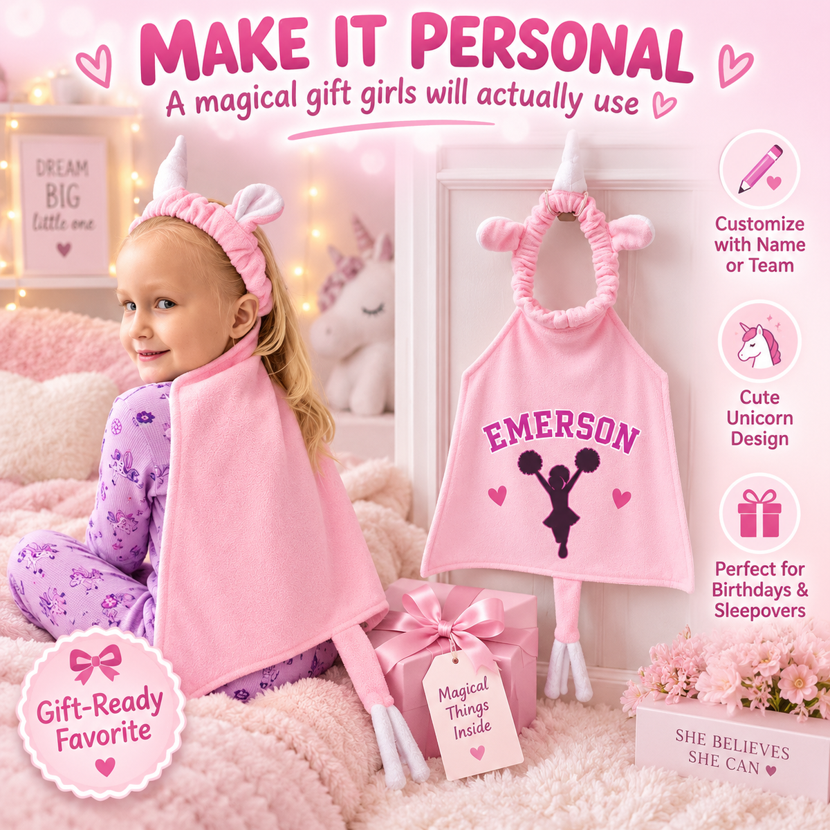 Cute & Cozy Wearable Hair Drying Towel for Kids