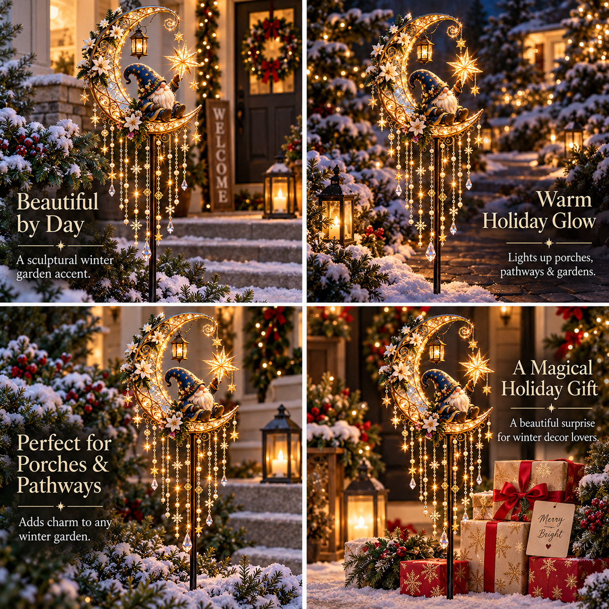 ✨ Last Day 49% OFF✨ 🧙Gnome Moonfall Tassel Stake™ – Solar Lighted Christmas Garden Decor 🎄