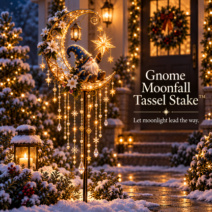 ✨ Last Day 49% OFF✨ 🧙Gnome Moonfall Tassel Stake™ – Solar Lighted Christmas Garden Decor 🎄