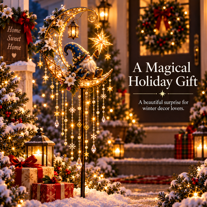 ✨ Last Day 49% OFF✨ 🧙Gnome Moonfall Tassel Stake™ – Solar Lighted Christmas Garden Decor 🎄