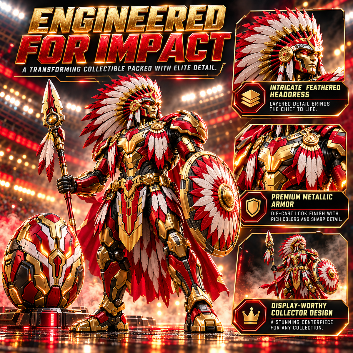 🪶🔥 ChiefMorph – Egg to Chief Transforming Mechanical Figure