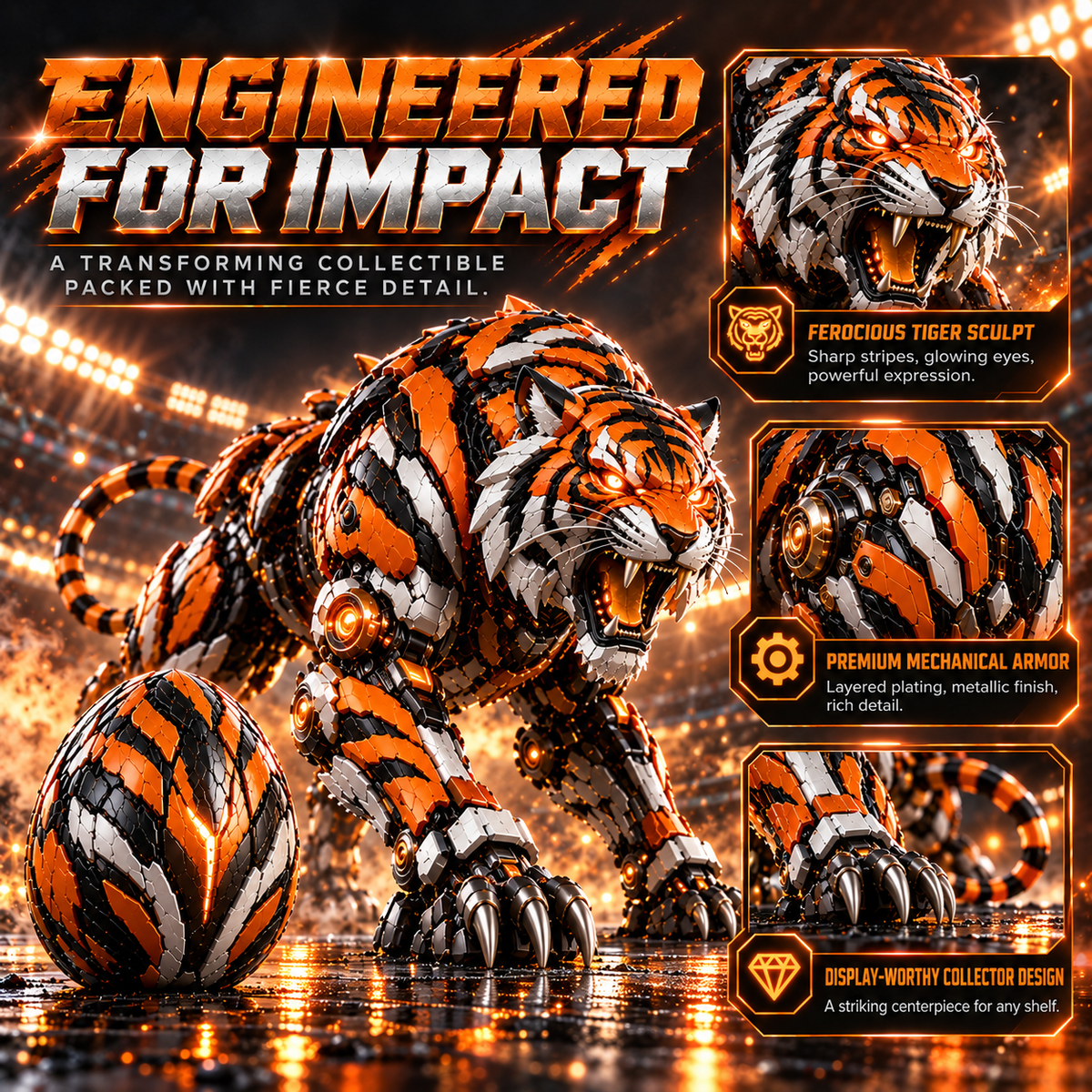 🐯TigerMorph – Egg to Tiger Transforming Mechanical Figure