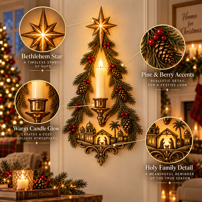 ✨ Last Day 49% OFF ⭐ Bethlehem Star Nativity Candle Sconce™ – Lighted Christmas Wall Decor