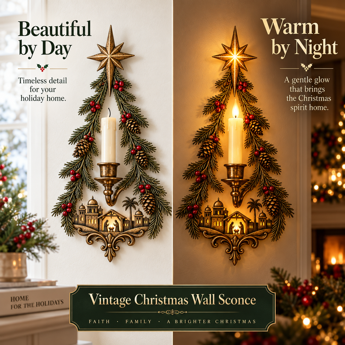 ✨ Last Day 49% OFF ⭐ Bethlehem Star Nativity Candle Sconce™ – Lighted Christmas Wall Decor