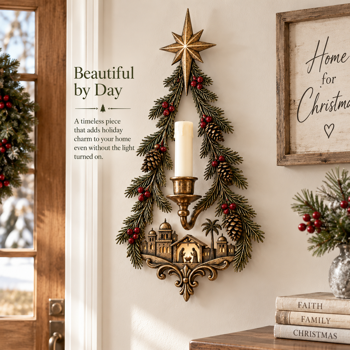✨ Last Day 49% OFF ⭐ Bethlehem Star Nativity Candle Sconce™ – Lighted Christmas Wall Decor
