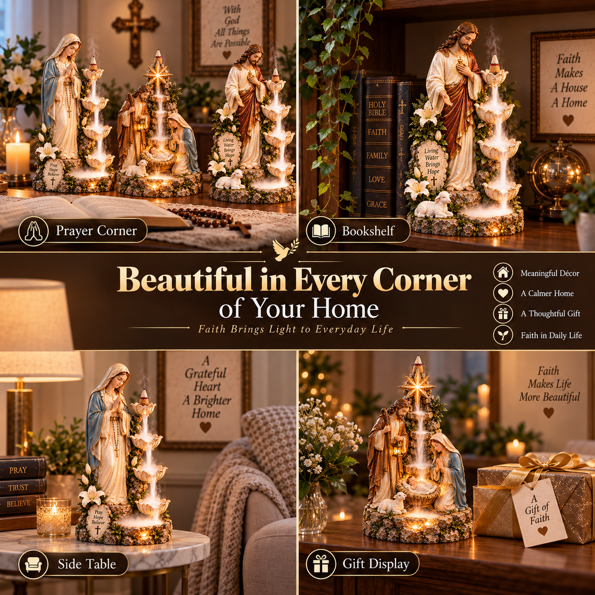 ✨ Faith-Inspired Backflow Collection™ – Peaceful Christian Home Decor