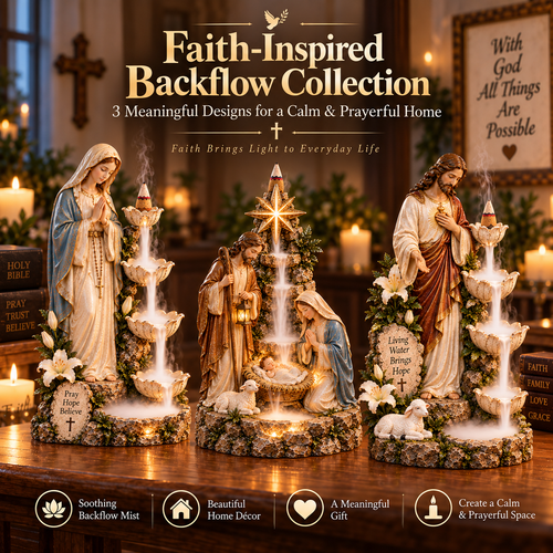 ✨ Faith-Inspired Backflow Collection™ – Peaceful Christian Home Decor