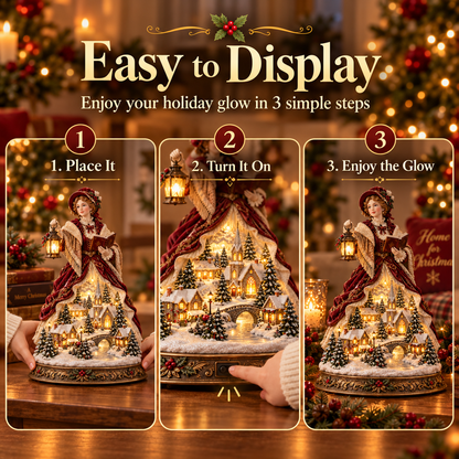 Last Day 49% OFF 🎄 Victorian Caroler Christmas Glow™ – Lighted Village Lady Tabletop Decor