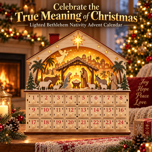🔥Last Day 50% OFF-✨✝️Lighted Bethlehem Nativity Advent Calendar🎁