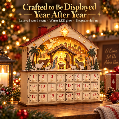 🔥Last Day 50% OFF-✨✝️Lighted Bethlehem Nativity Advent Calendar🎁