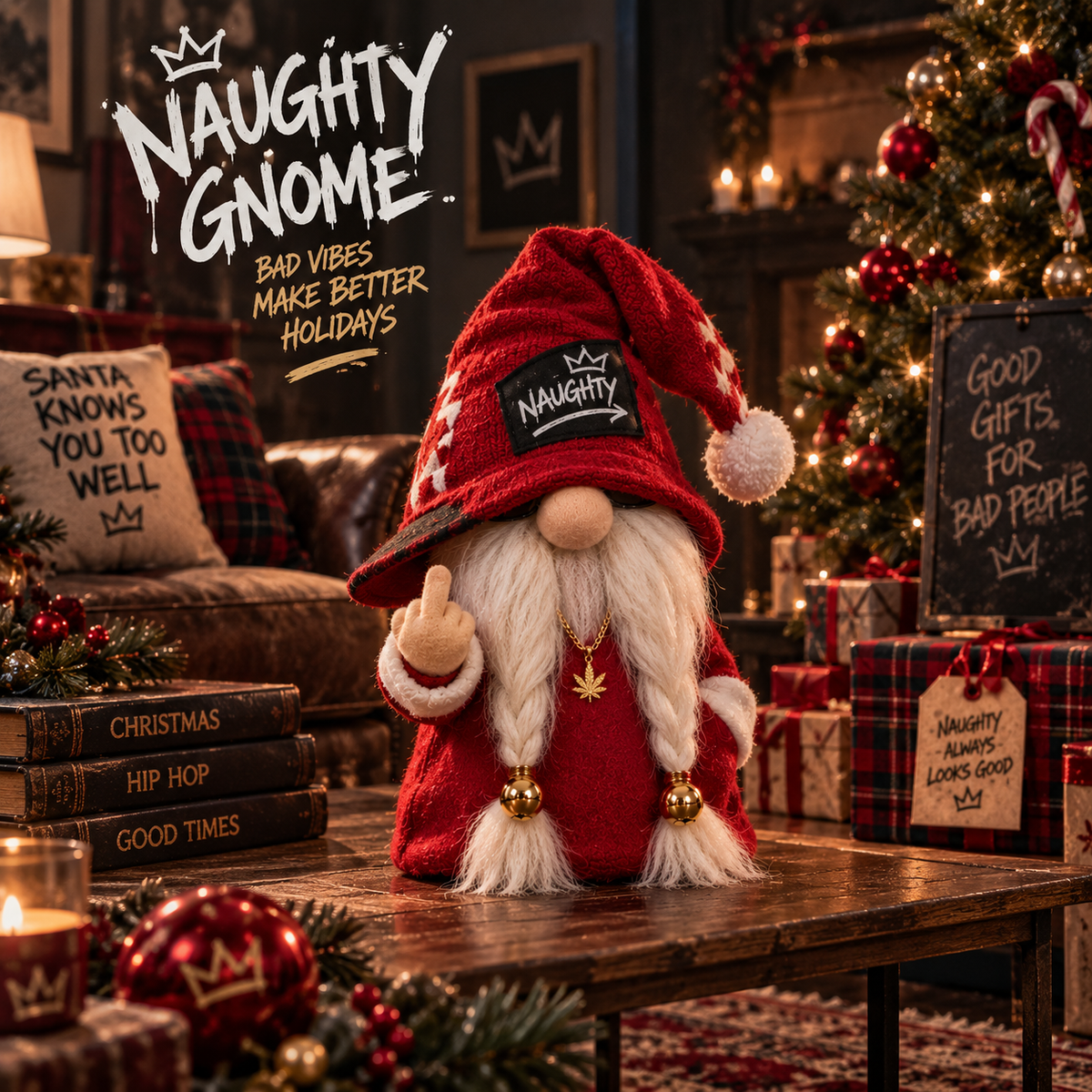 🎄🔥 Christmas Limited Edition – 😎 Naughty Hip-Hop Gnome™ 🎅🎁