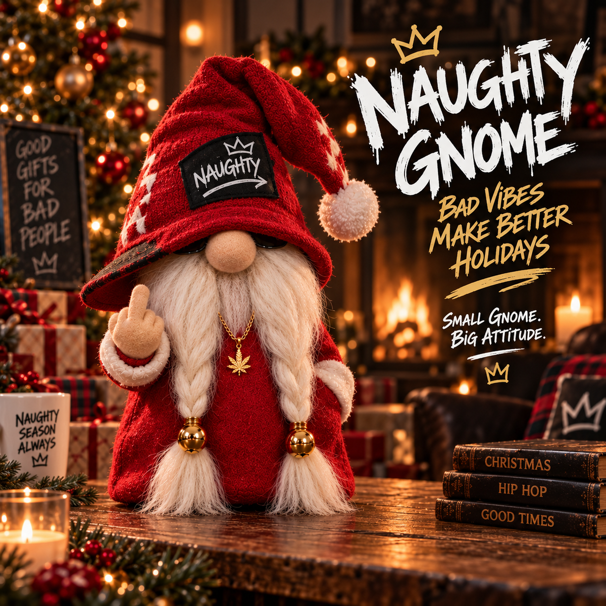 🎄🔥 Christmas Limited Edition – 😎 Naughty Hip-Hop Gnome™ 🎅🎁