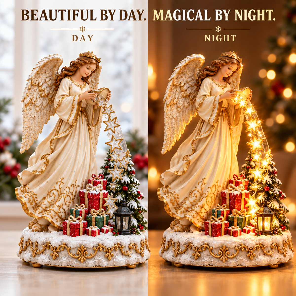👼✨ Angel’s Cascade of Stars | Lighted Christmas Tabletop Decoration 🎄