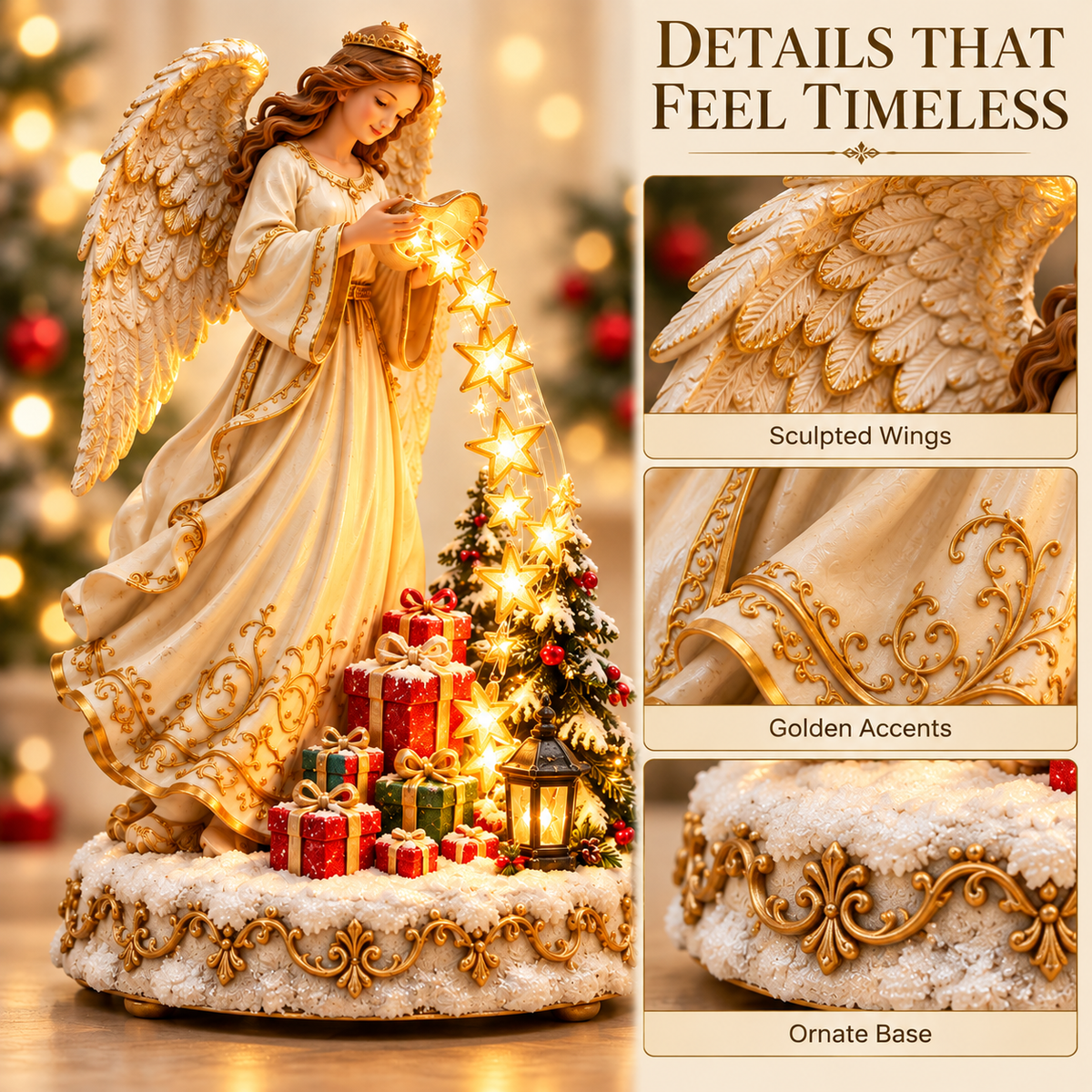 👼✨ Angel’s Cascade of Stars | Lighted Christmas Tabletop Decoration 🎄