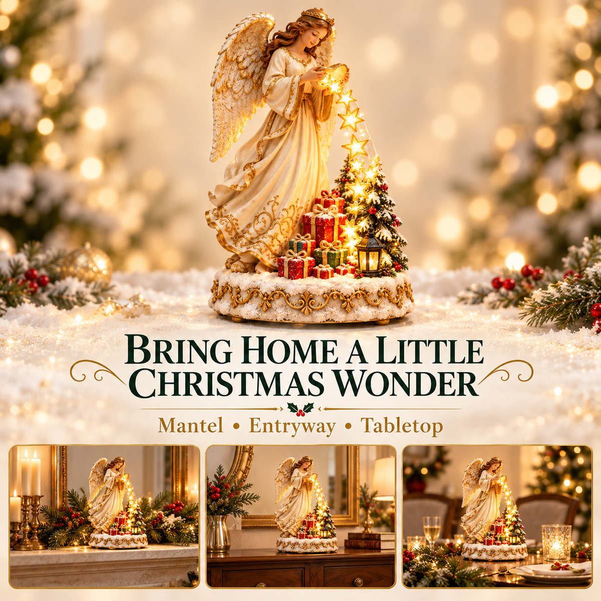 👼✨ Angel’s Cascade of Stars | Lighted Christmas Tabletop Decoration 🎄
